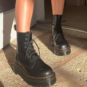 Black platform doc martens